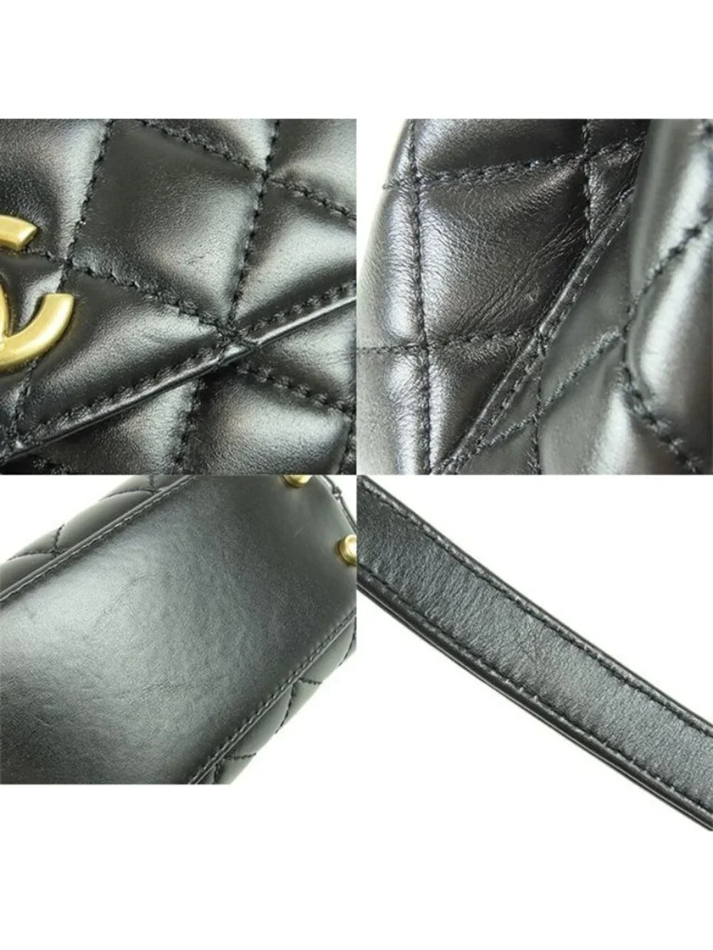 Chanel Coco Handle XS Flap Black Gold Calfskin 2-Way Shoulder Bag